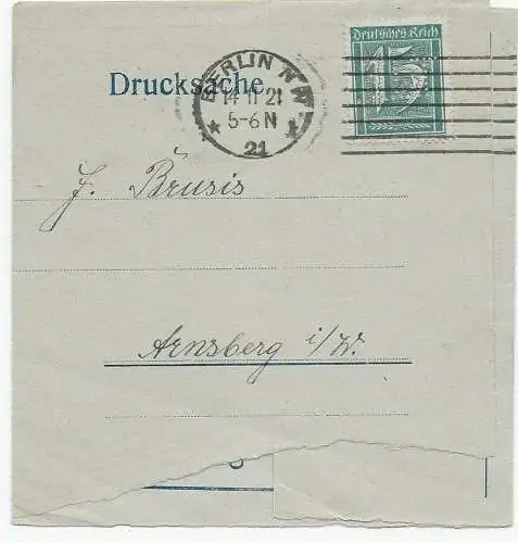 Streifband Chose d'impression Berlin 1921 dès Arnsberg, Livre de poche pour les céramiques