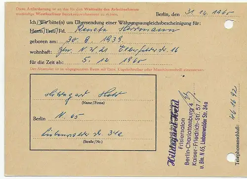 Bremer CigarBerlin Certificat de compensation monétaire 1960