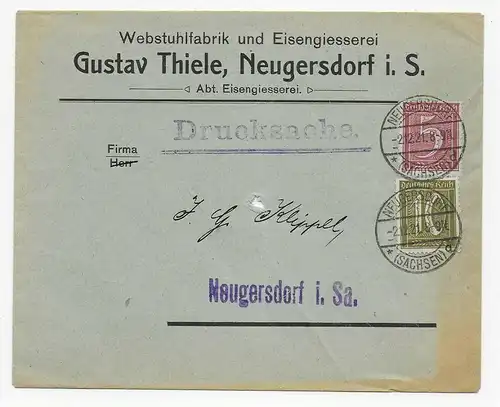 Neugersdorf Eisengiesserei, Drucksachee 1921