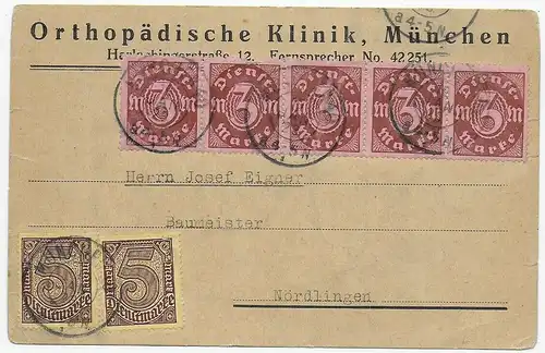 Orthopädische Klinik München nach Nördlingen, 18.1.1923