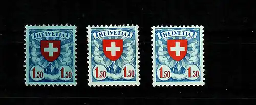 CH: MiNr. 196 x, y und z, postfrisch, **