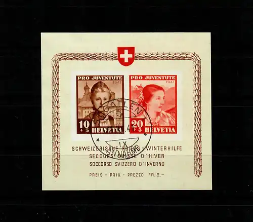 CH: MiNr. Block 6, gestempelt St. Gallen, 1941
