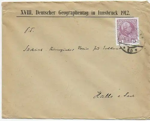 XVIII Journée des géographes allemands à Innsbruck, 1912, après Halle