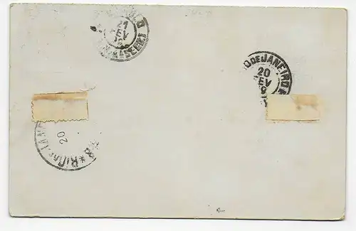 Double-Postcard Colombo 1899 to Sao Paulo/Brazil