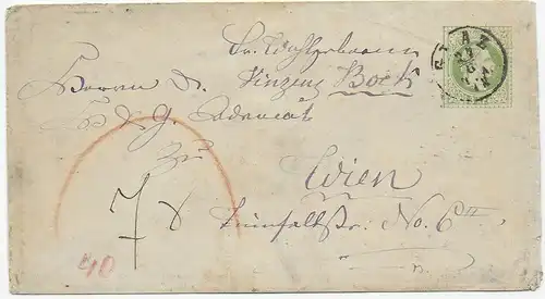 Graz nach Wien, Taxe 7 Kreuzer, 1872
