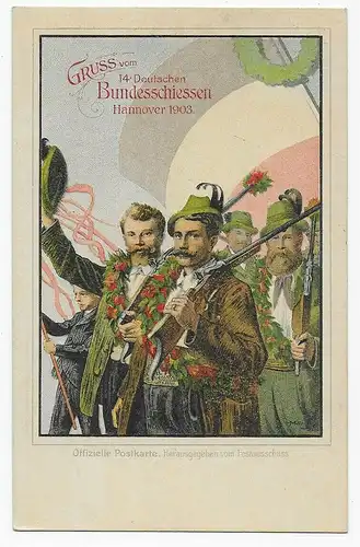 Gruss vom 14. Deutschen Bundesschiessen, Hannover 1903, Ganzsache