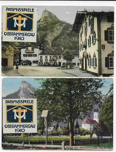 2x Passionsspiele Oberammergau 1910 nach USA