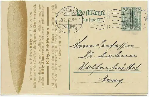 Affaire entière Hameln 1912 après Wolfenbüttel, tissage de cigares