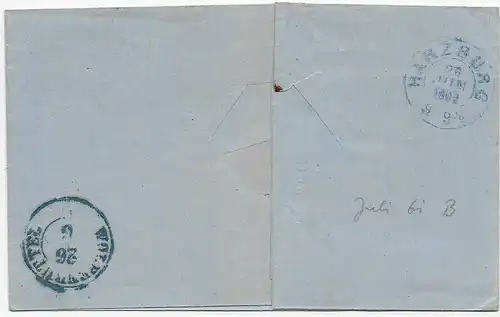 Lettre sans contenu, Jerxheim/Söllingen vers Harzburg 1862