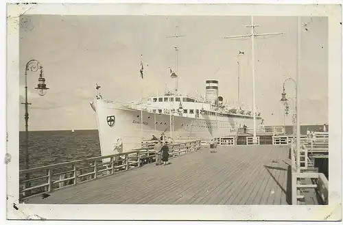 Einschreiben Danzig 1936 nach Nestomitz/Aussig mit Motorschiff Tannenberg
