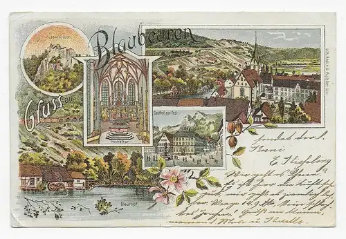 Carte de vue Blaubeuren 1903 après Fürth