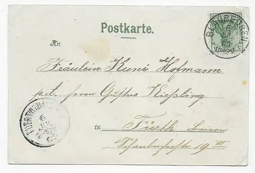 Ansichtskarte Blaubeuren 1903 nach Fürth