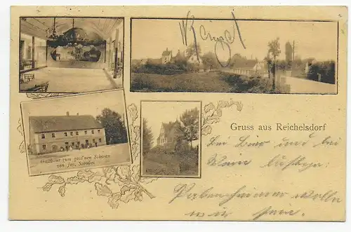 Carte visuelle: Gruss de Reichelsdorf, quartier de Nuremberg, 1910