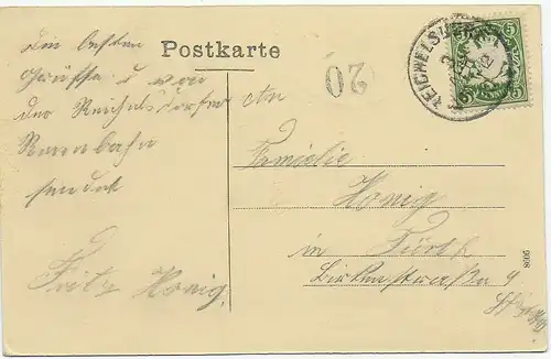 Ansichtskarte: Gruss aus Reichelsdorf, Stadtteil von Nürnberg, 1910