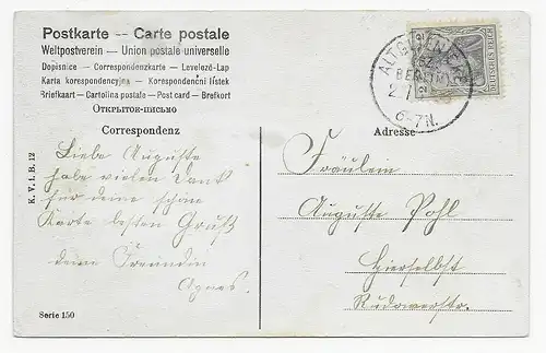 Frauenpostkarte K.V.L.B. Serie 150, Altglienecke/Berlin 1906