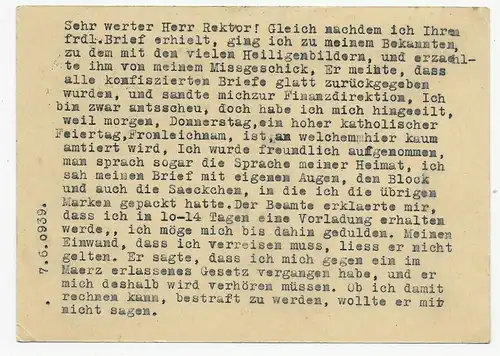 Bratislava 1939 nach Buddenhagen über Anklamm Haus Sonnenheim, P1 Ganzsache