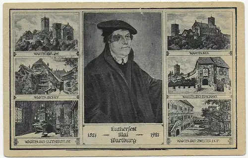 Eisenach - Wartburg 1921 , Ansichtskarte Lutherfest 