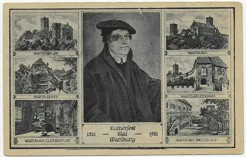 Eisenach - Wartburg 1921 , Ansichtskarte Lutherfest