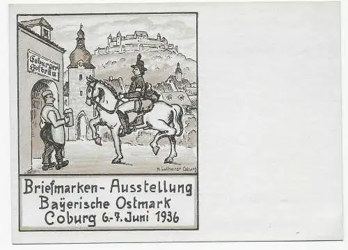 Freistempel Briefmarkenausstellung Bayrische Ostmark, Coburg 1936