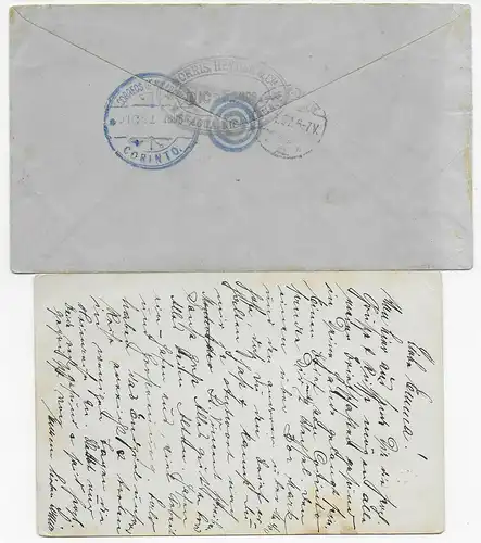 2x entier de Nicaragua à Hambourg, 1886 et 1908