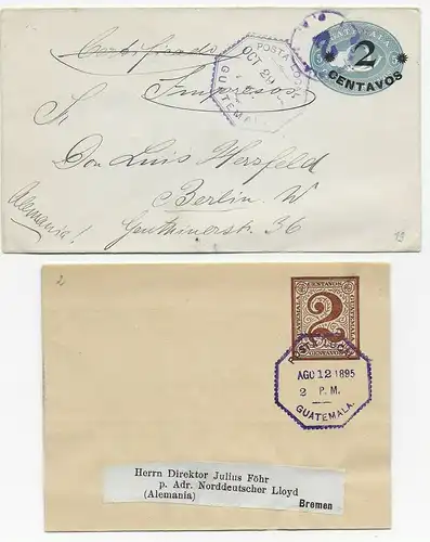 2x Tout le Guatemala: 1x Streifband 1895 à Brême,1x à Berlin