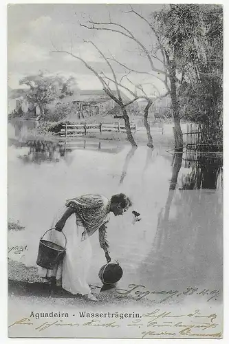 Ansichtskarte Brasilien 1905, Aquadeira Wasserträgerin nach Schöneberg