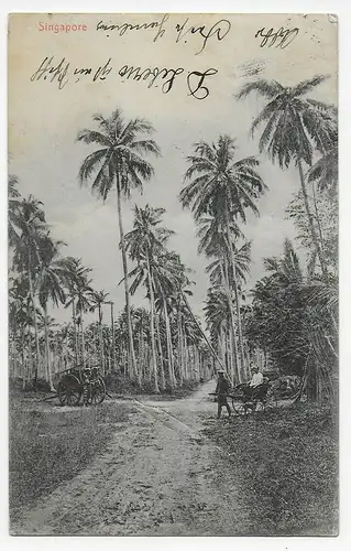 Carte de vue Singapore 1911 to Hannover/Germany