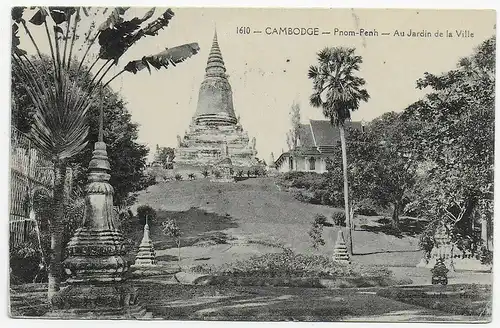Ansichtskarte Campdge: Pnom Penh 1936 ot Zurich/Switzerland