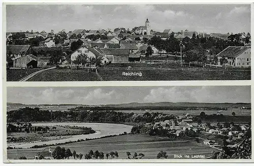Ansichtskarte Reichling, Blick ins Lechtal 1935 nach Apfeltrach