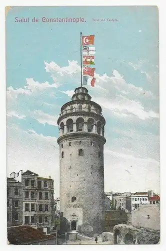 Französische Ansichtskarte Constantinople 1908 nach Köslin, Levante