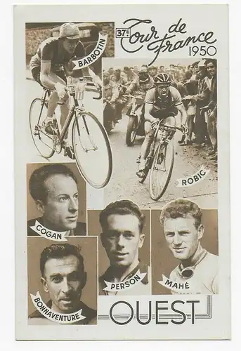 Tour de France 1950, Post card Bicycle