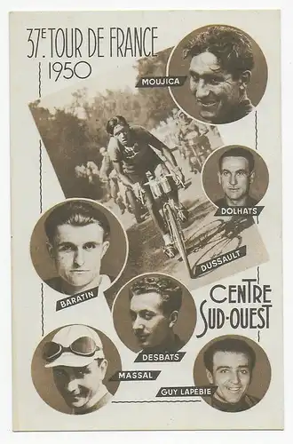 37th Tour de France 1950, Post card Bicycle