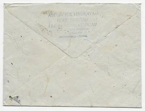 Mit Postläufer, Kathmandu, Deutsche Evererst Lhotse Expedition 1972, Air mail