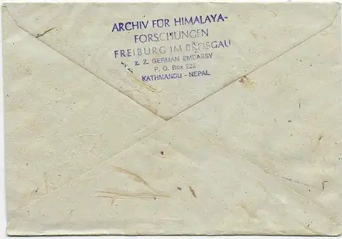 Book Post, Kathmandu, Deutsche Evererst Lhotse Expedition 1972, Air mail