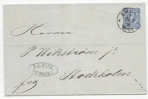 Lettre 1876 Emden à Stockholm, BPP Signature