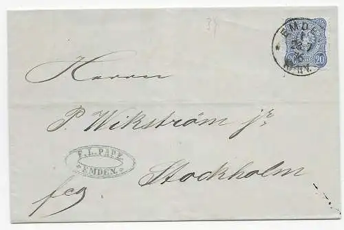 Lettre 1876 Emden à Stockholm, BPP Signature