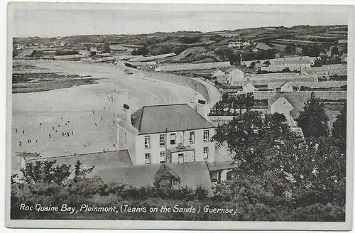1942 Guernsey Roc Quaine Bay, Pleinmont mit rückseitigem Eckrand 4er Block