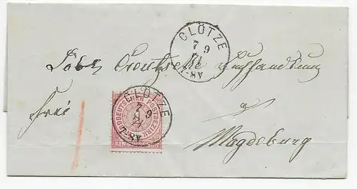 Brief aus Clötze 1871 nach Magdeburg