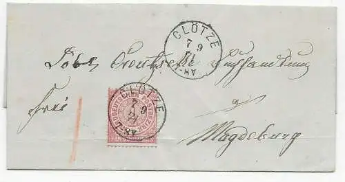 Lettre de Clötze à Magdeburg en 1871