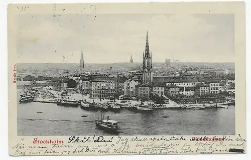 Ansichtskarte Stockholm, 1905 nach Davos
