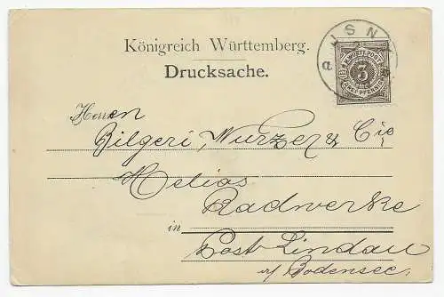 Affaire d'impression Isny après Lindau: annonce de visite Peischenfabrik 1901