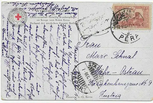 Carte de guerre 1919 Stamboul après Moravie Ostraus