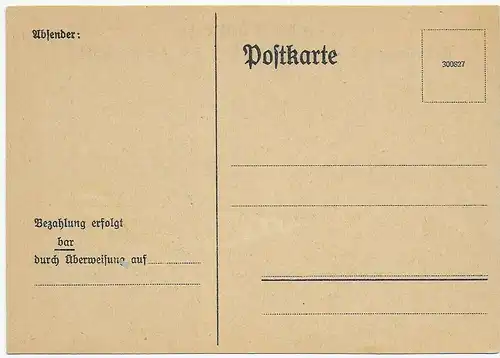 Postkarte mit Abbildung der Wohlfahrtsmarken 1927