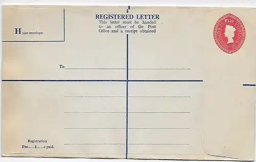 Letter, unused, Registered