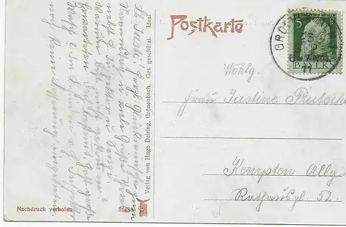 Grönenbach i. Allgäu vu de Bad Clever, 1911 d'après Kempten