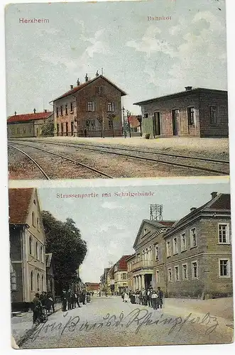 Herxheim Ansichtskarte 1914 als Feldpost nach Bad Aibling
