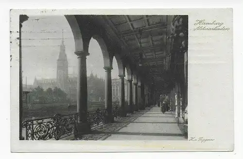 Ansichtskarte Hamburg Alsterarkaden 1911 in die Schweiz