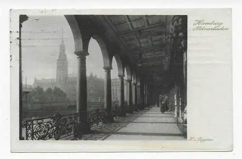 Carte de vue Hambourg Alsterarkaden 1911 en Suisse