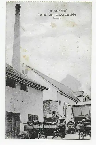 Ansichtskarte Memmingen Brauerei 1909 nach Bayreuth