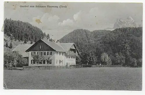Ansichtskarte Gasthof zum Schluxen, Pinswang/Tirol
